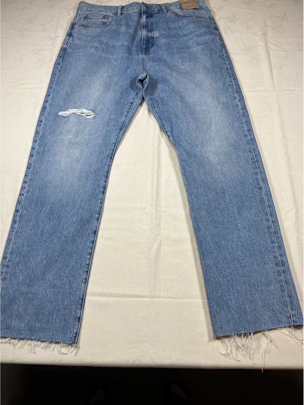 NEW Madewell 90’s Straight Fit Size 31 High Rise Light Wash Distressed Jeans